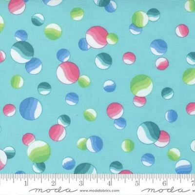 Multi Picnic Pop Awesome Dots Aqua Blue 44"/45" Fabric Per Yard - Prismatic Fiber Arts