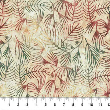 Red And Green Changes In Seasons Cotton Batik  44"/45" Fabric Per Yard - Prismatic Fiber Arts