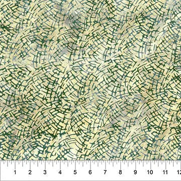 Green And Yellow Weave Changes In Seasons Cotton Batik 44"/45" Fabric Per Yard - Prismatic Fiber Arts