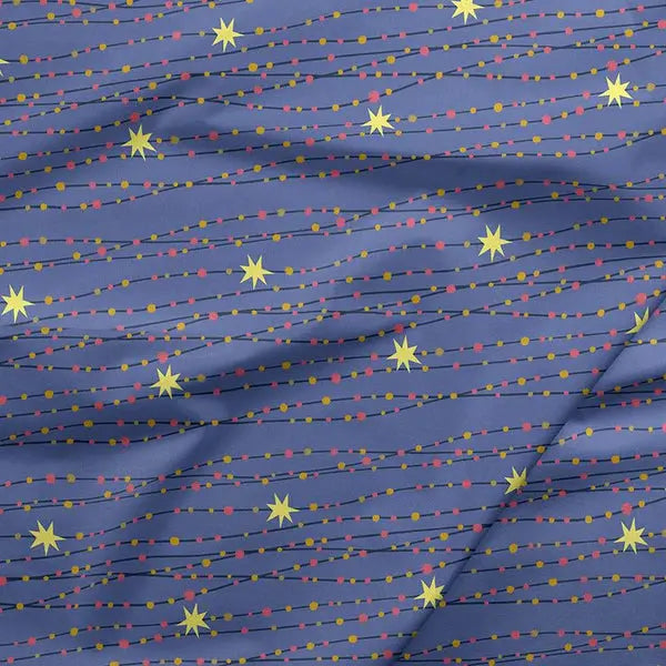 Blue Night Of The Nutcracker Metallic Stipe Cotton 44"/45" Fabric Per Yard - Prismatic Fiber Arts