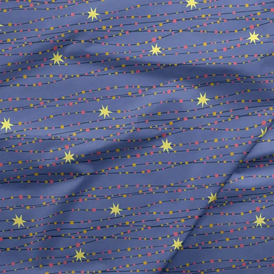 Blue Night Of The Nutcracker Metallic Stipe Cotton 44"/45" Fabric Per Yard - Prismatic Fiber Arts