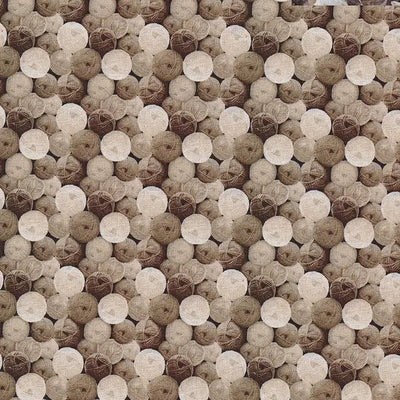 Brown Sepia My Pet Family Yarn Balls Cotton 44"/45" Fabric Per Yard - Prismatic Fiber Arts