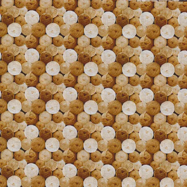 Brown Gold My Pet Family Yarn Balls Cotton 44"/45" Fabric Per Yard - Prismatic Fiber Arts