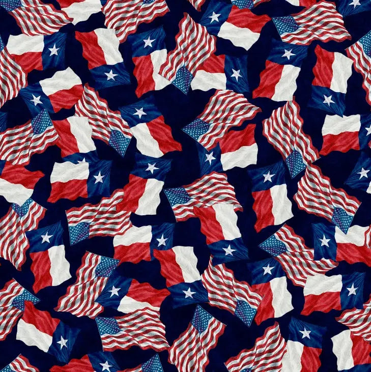 ATXSH Blue Flag Of Texas Cotton 44"/45" Fabric Per Yard - Prismatic Fiber Arts