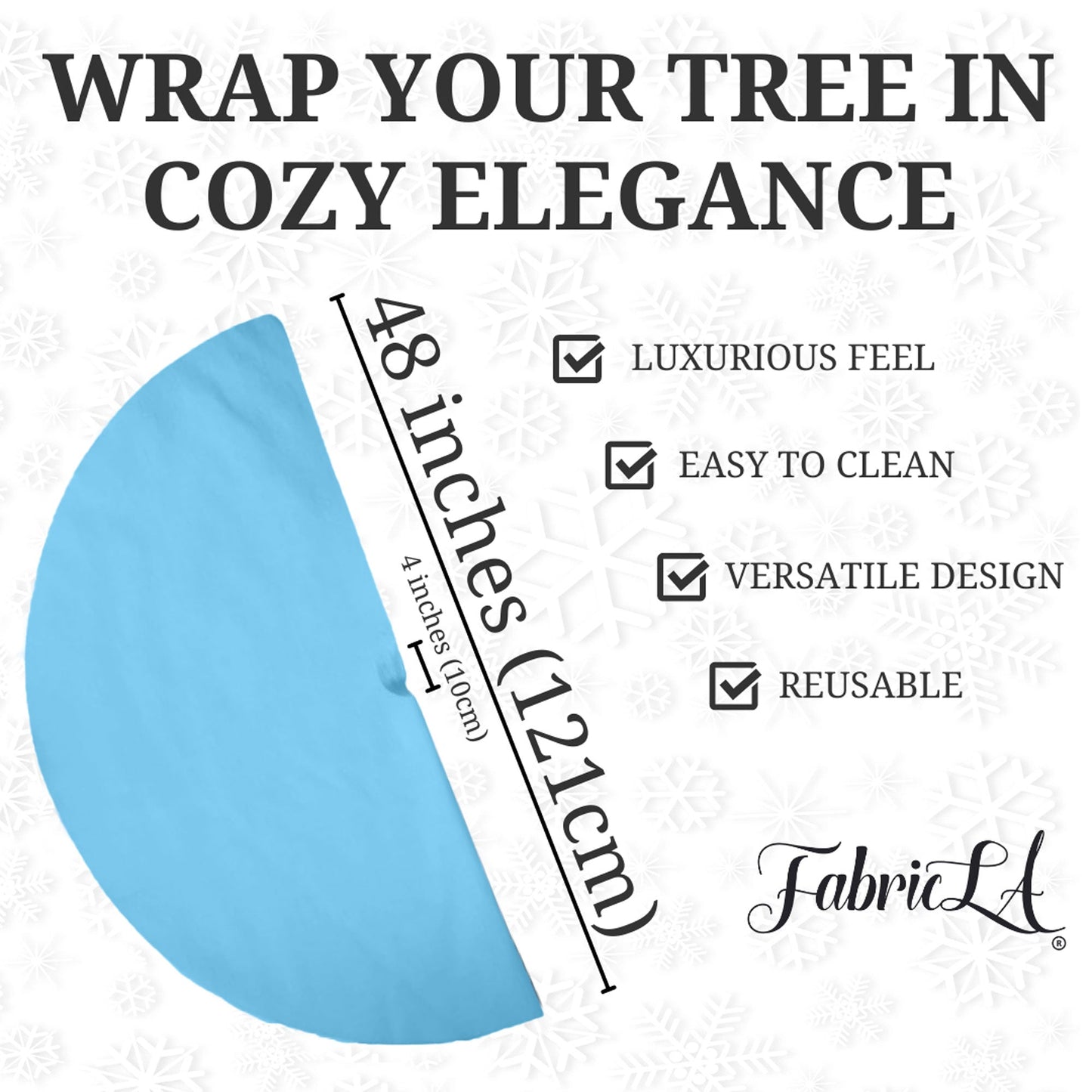 Premium Faux Fur Christmas Tree Skirt - 48 Inch | Luxurious Holiday Decorations - Prismatic Fiber Arts