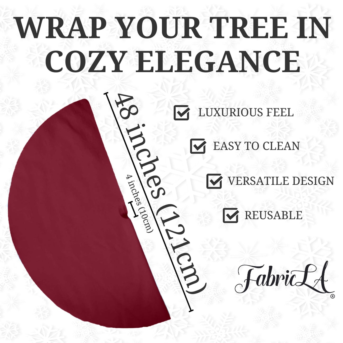 Premium Faux Fur Christmas Tree Skirt - 48 Inch | Luxurious Holiday Decorations - Prismatic Fiber Arts