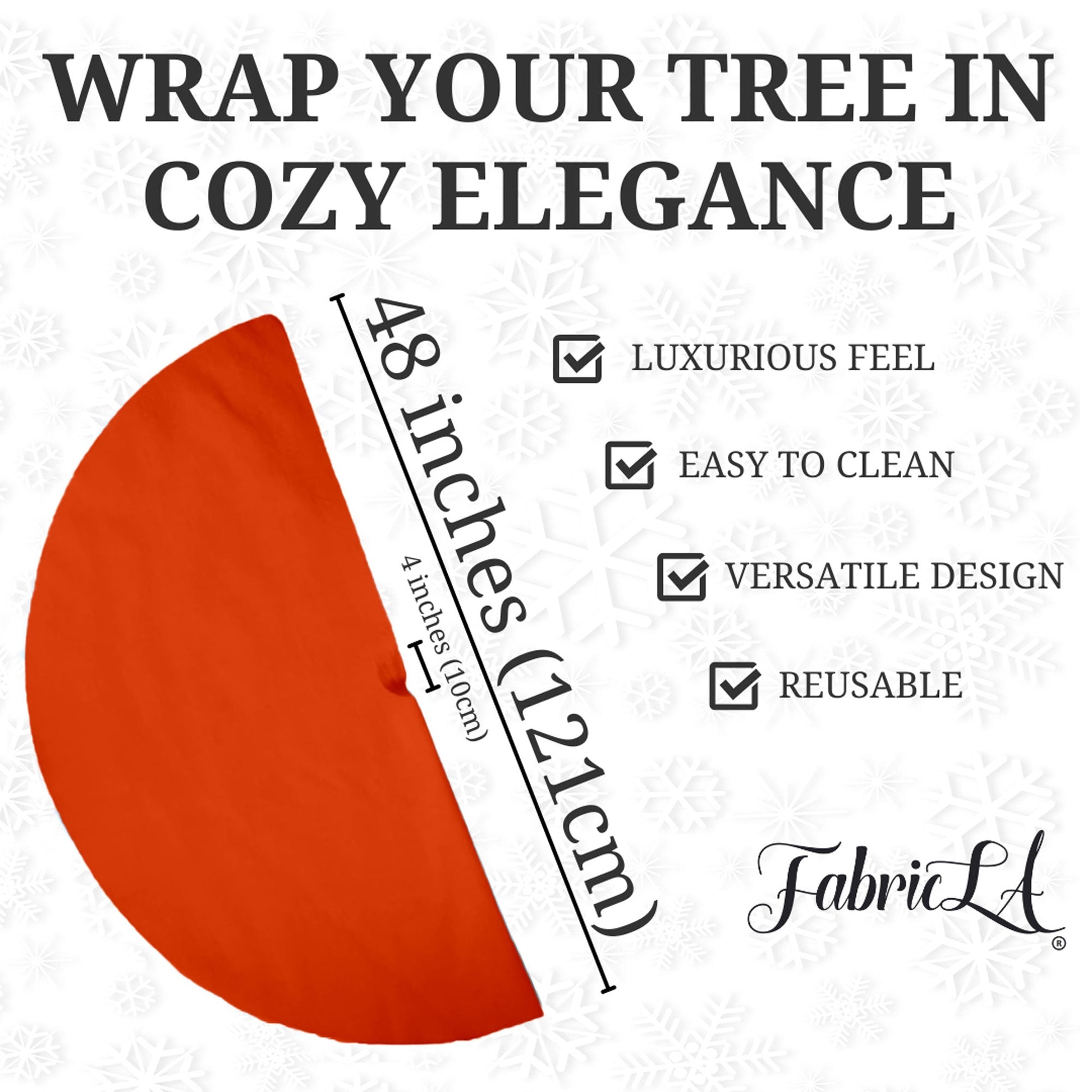 Premium Faux Fur Christmas Tree Skirt - 48 Inch | Luxurious Holiday Decorations - Prismatic Fiber Arts