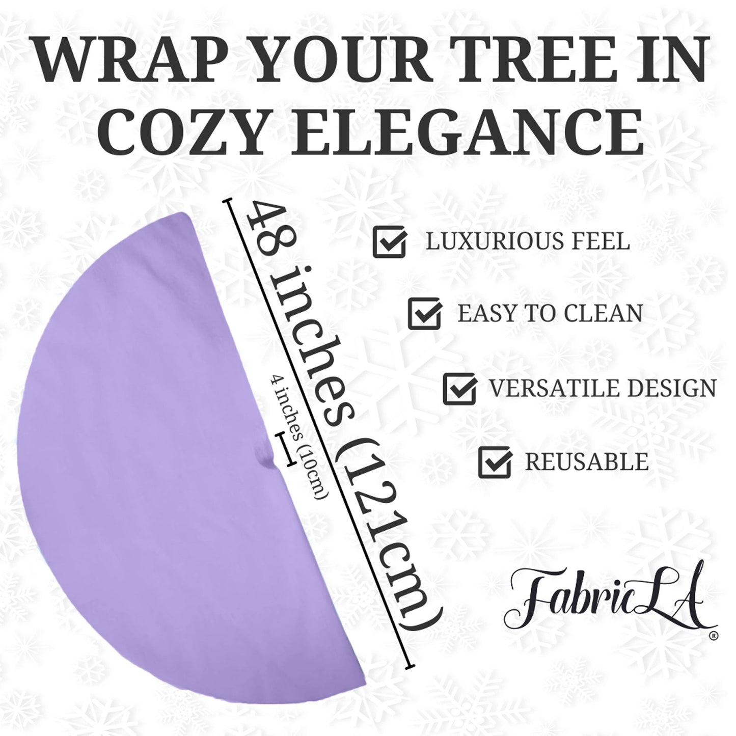Premium Faux Fur Christmas Tree Skirt - 48 Inch | Luxurious Holiday Decorations - Prismatic Fiber Arts