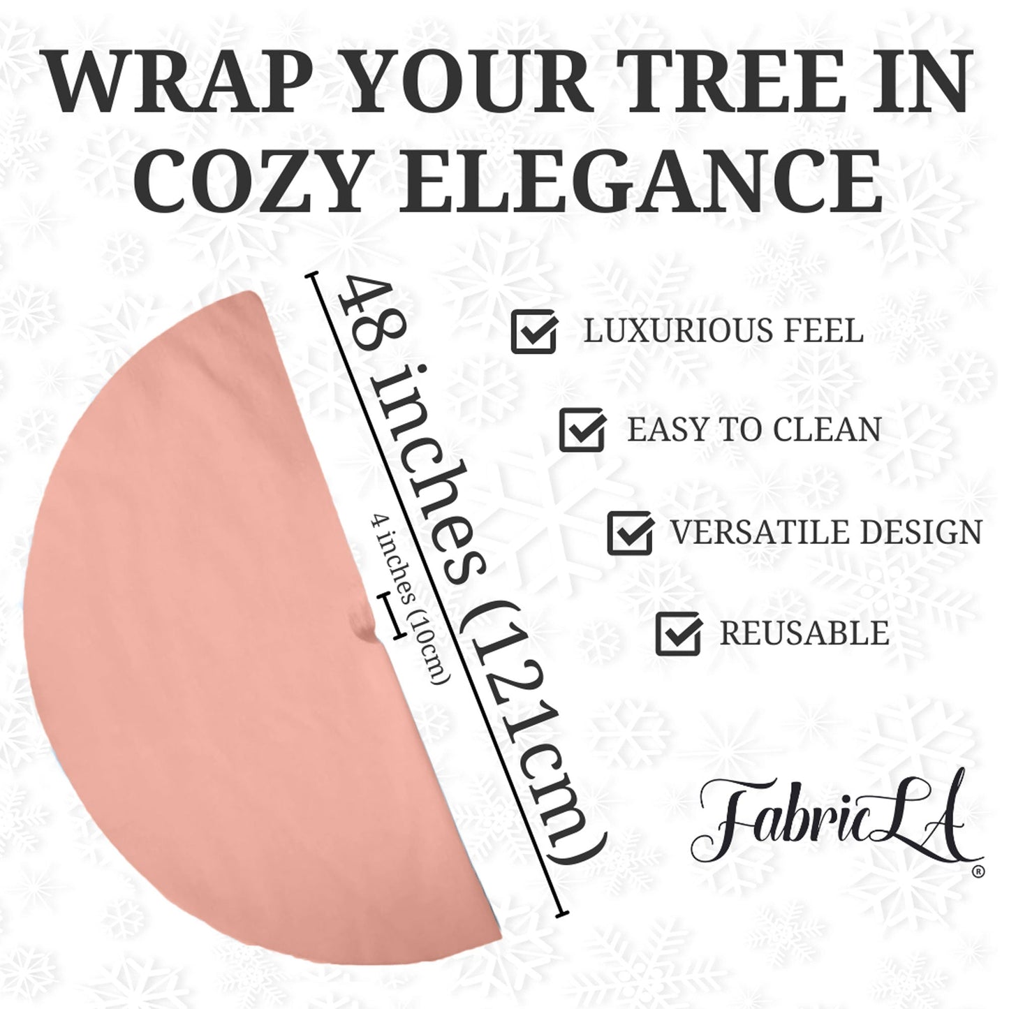 Premium Faux Fur Christmas Tree Skirt - 48 Inch | Luxurious Holiday Decorations - Prismatic Fiber Arts