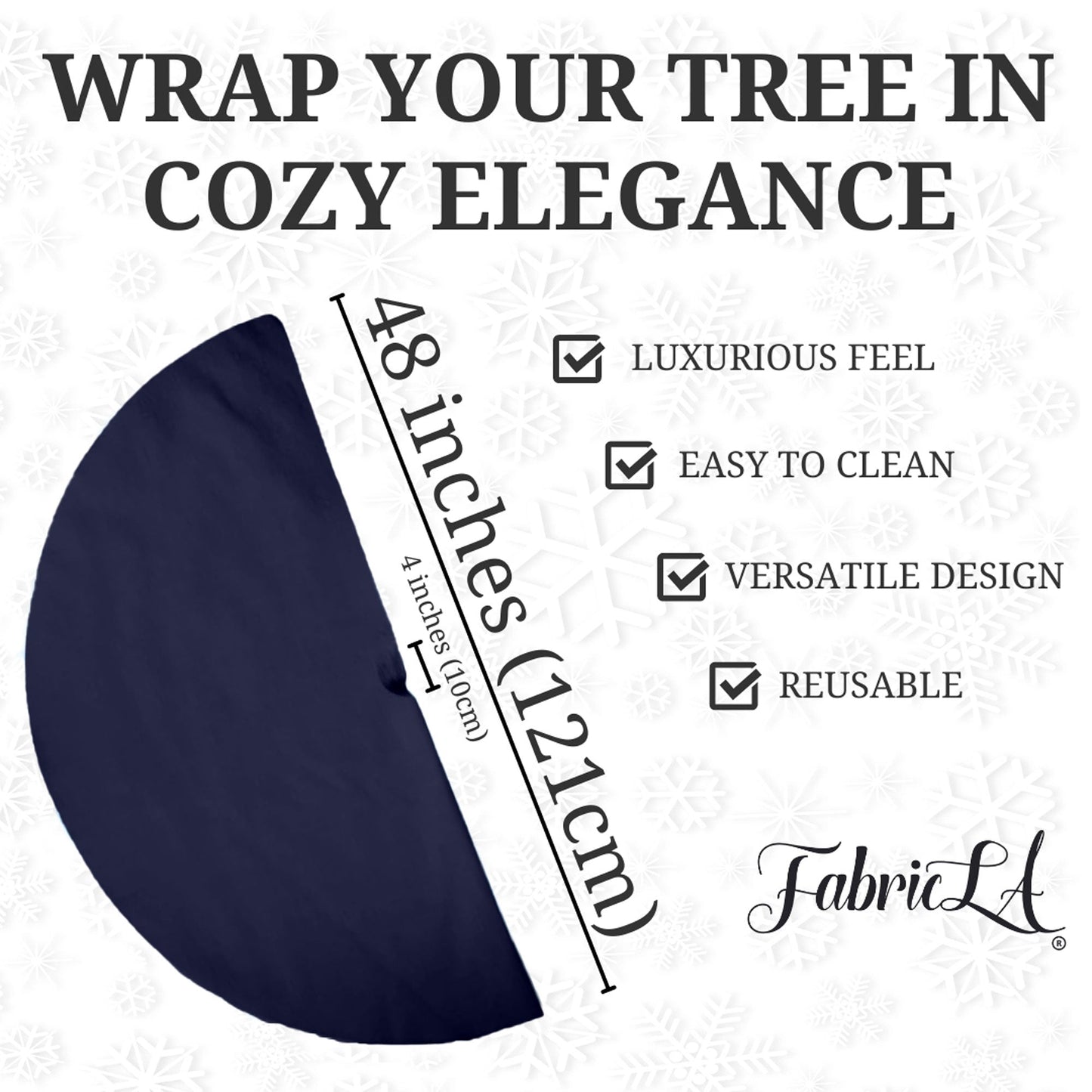 Premium Faux Fur Christmas Tree Skirt - 48 Inch | Luxurious Holiday Decorations - Prismatic Fiber Arts