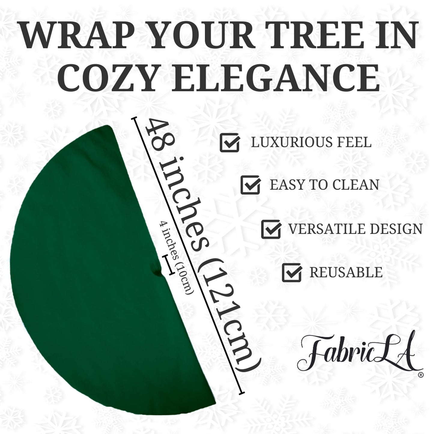 Premium Faux Fur Christmas Tree Skirt - 48 Inch | Luxurious Holiday Decorations - Prismatic Fiber Arts