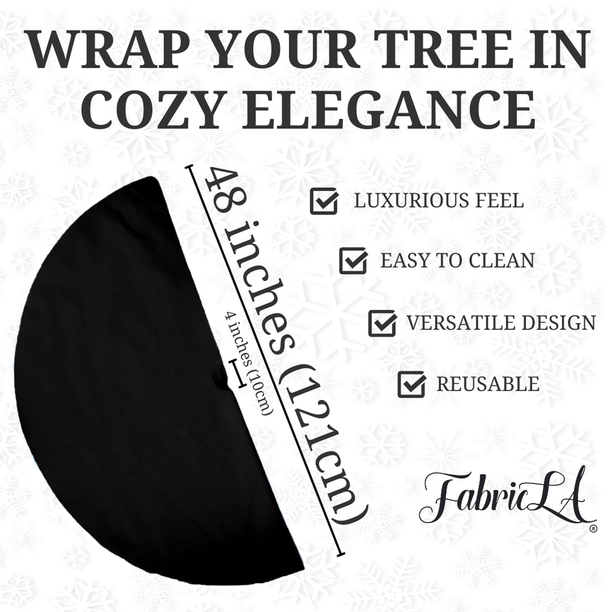 Premium Faux Fur Christmas Tree Skirt - 48 Inch | Luxurious Holiday Decorations - Prismatic Fiber Arts