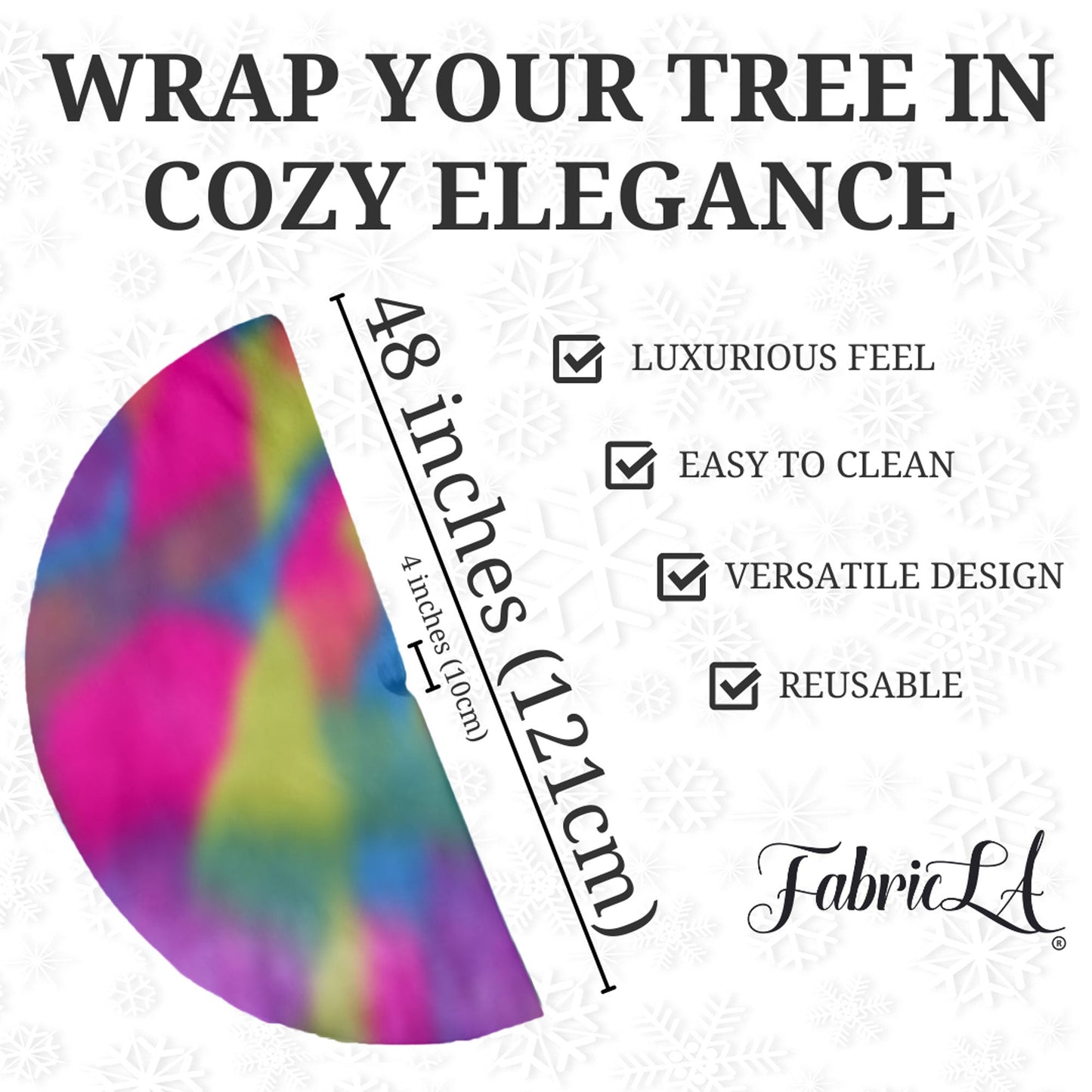 Premium Faux Fur Christmas Tree Skirt - 48 Inch | Luxurious Holiday Decorations - Prismatic Fiber Arts