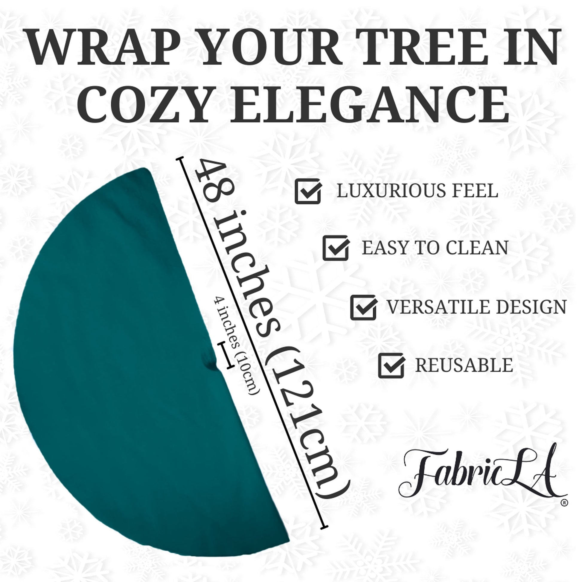 Premium Faux Fur Christmas Tree Skirt - 48 Inch | Luxurious Holiday Decorations - Prismatic Fiber Arts