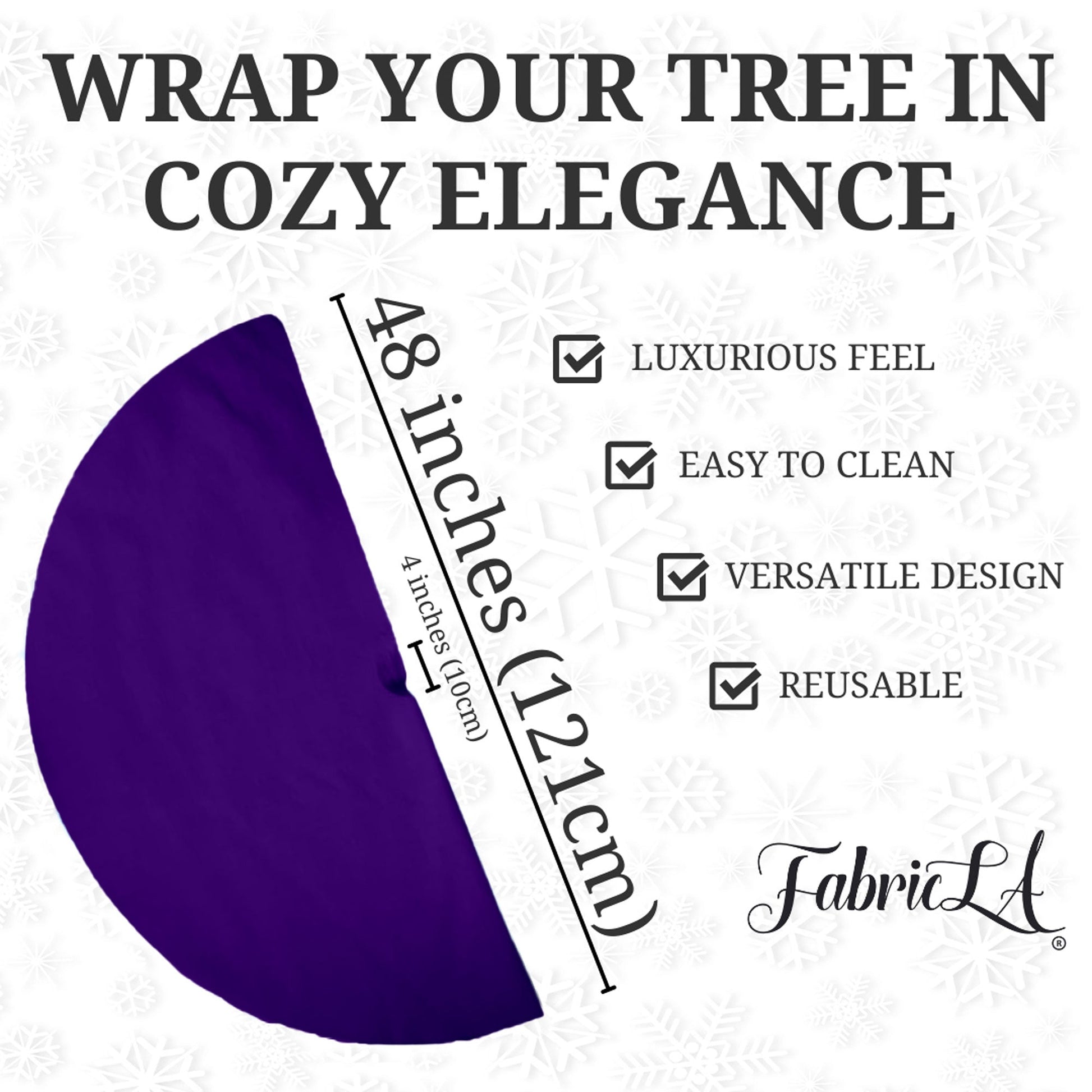 Premium Faux Fur Christmas Tree Skirt - 48 Inch | Luxurious Holiday Decorations - Prismatic Fiber Arts