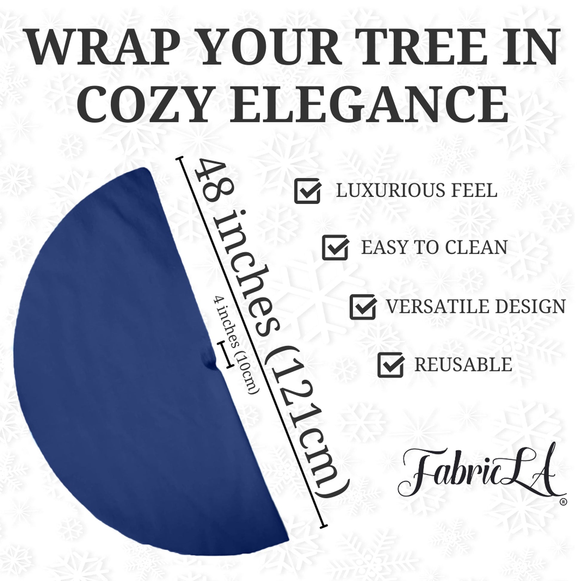 Premium Faux Fur Christmas Tree Skirt - 48 Inch | Luxurious Holiday Decorations - Prismatic Fiber Arts