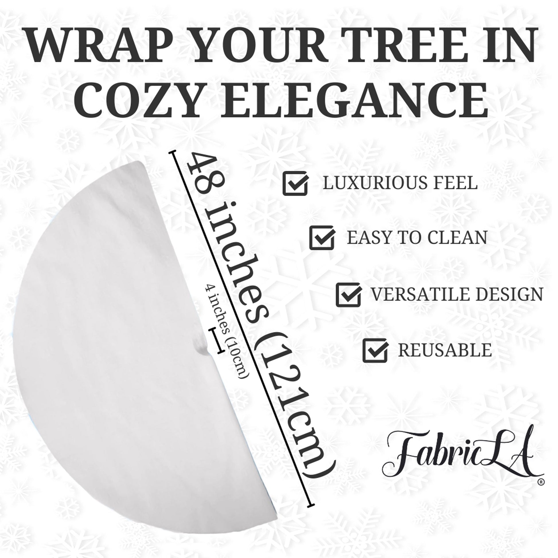 Premium Faux Fur Christmas Tree Skirt - 48 Inch | Luxurious Holiday Decorations - Prismatic Fiber Arts