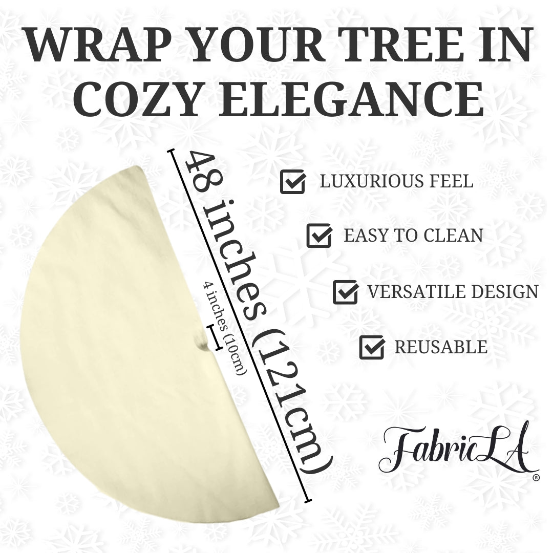 Premium Faux Fur Christmas Tree Skirt - 48 Inch | Luxurious Holiday Decorations - Prismatic Fiber Arts