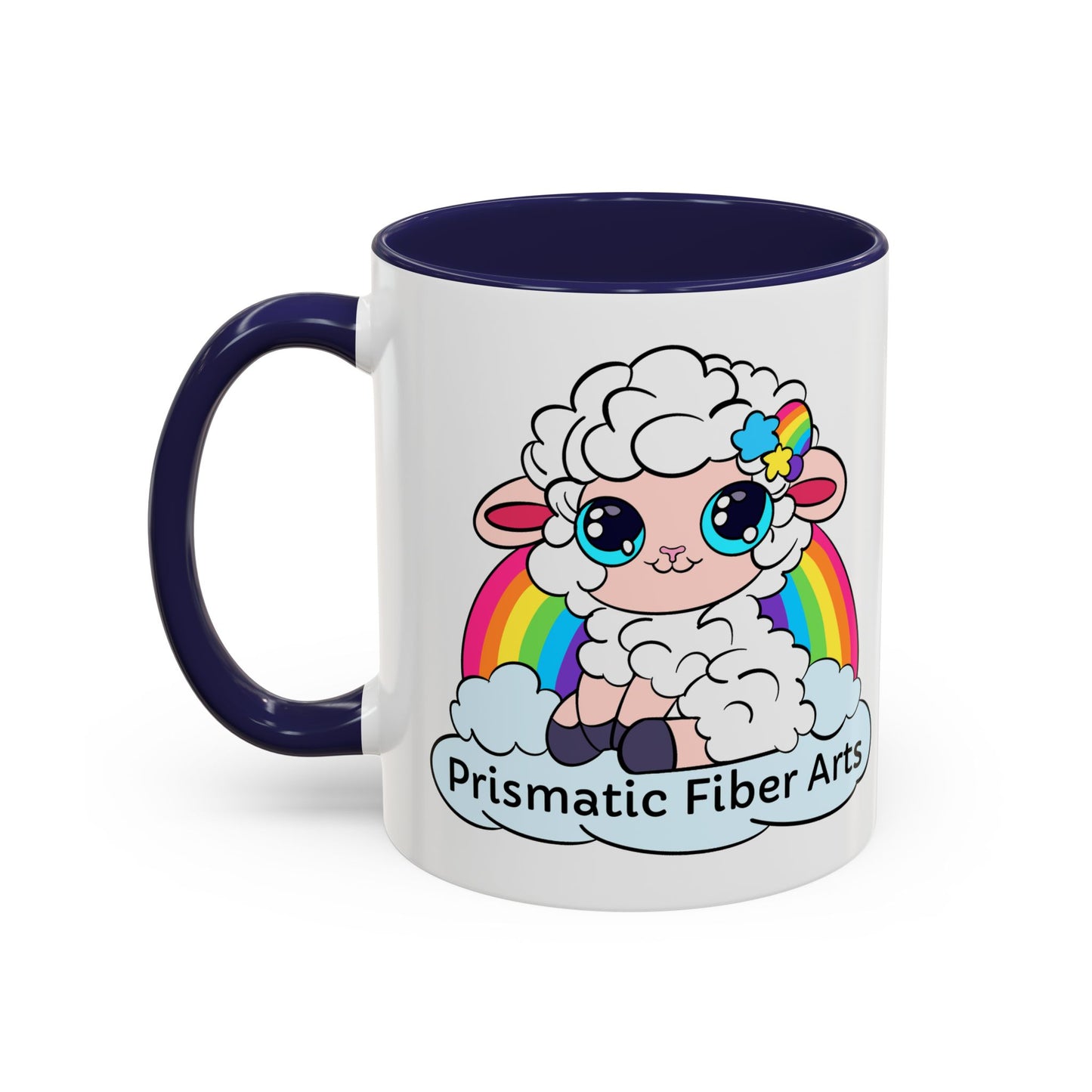PFA "Logo" Accent Coffee Mug (11, 15oz) - Prismatic Fiber Arts