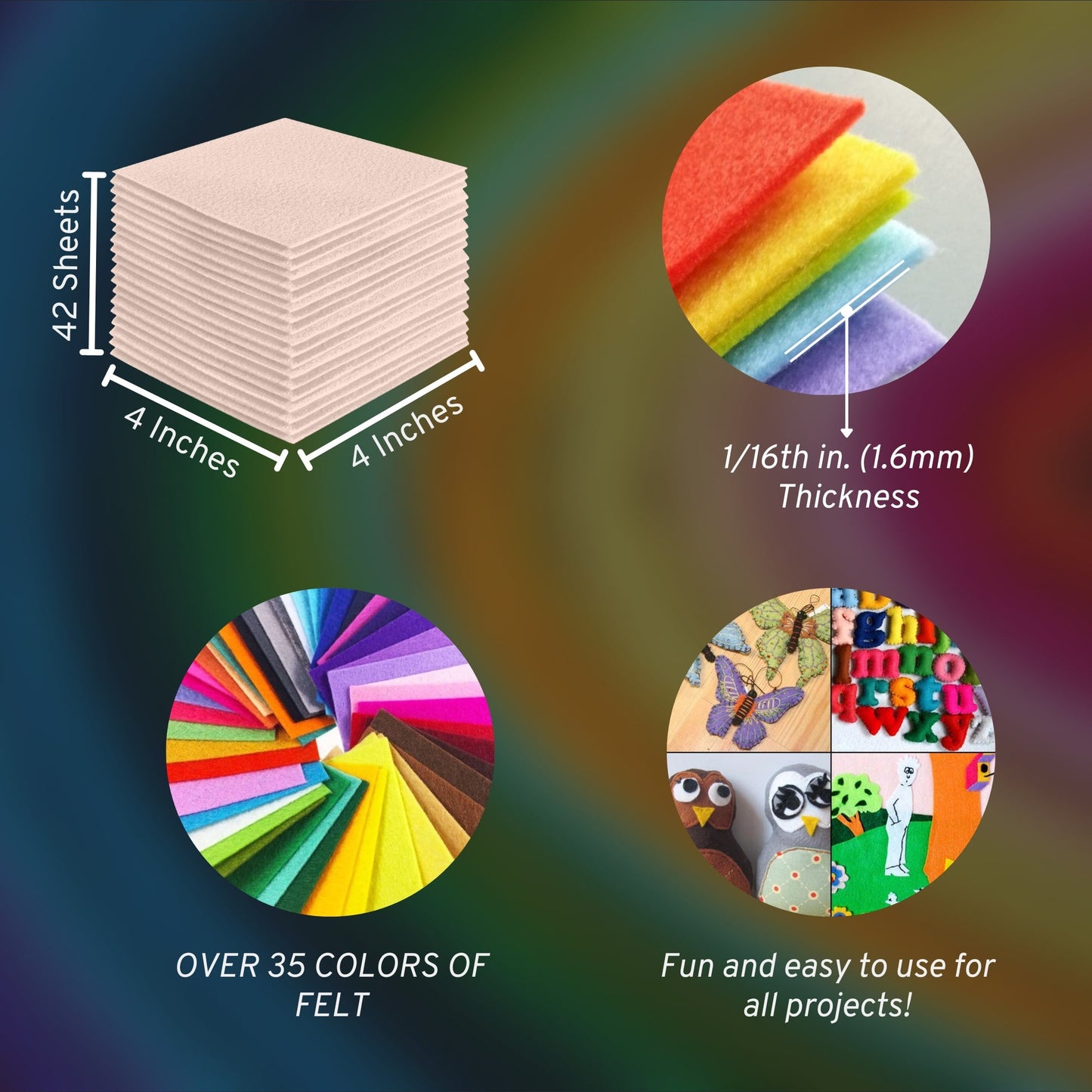 FabricLA Acrylic Felt Craft Sheet Packs – Sand | Soft 100% Acrylic Felt Sheets for DIY & Crafts - Prismatic Fiber Arts