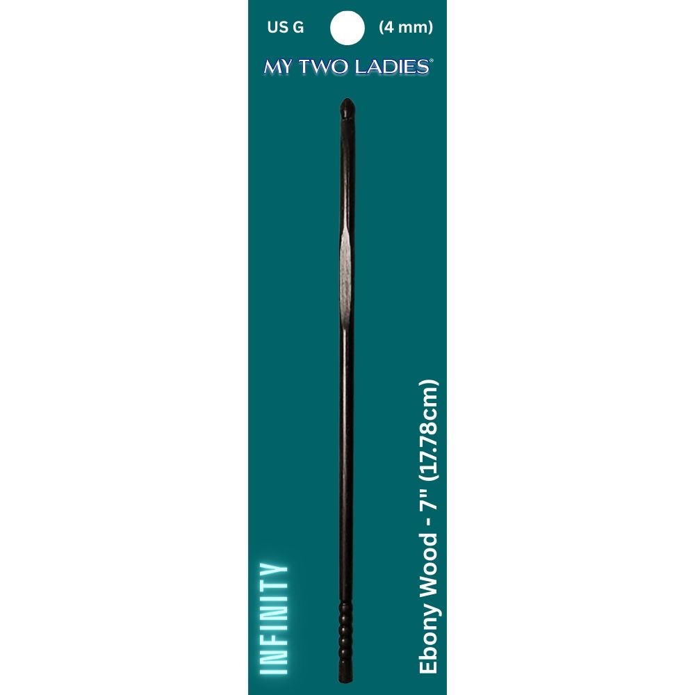 Infinity | Crochet Hook | Ebony | w/thumb print | 12 Sizes - Prismatic Fiber Arts