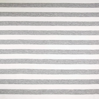 FabricLA Rayon Spandex Jersey Knit Fabric – 1" Stripes (Cream & Grey) | 58/60" Wide, 220 GSM, 4-Way Stretch – By the Yard - Prismatic Fiber Arts