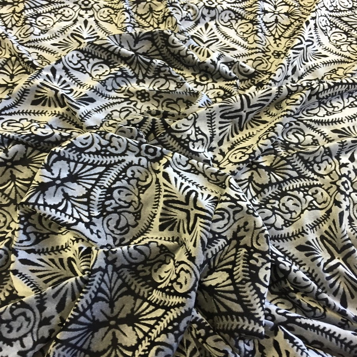 Lili Damask Burnout Stretch Velvet Fabric