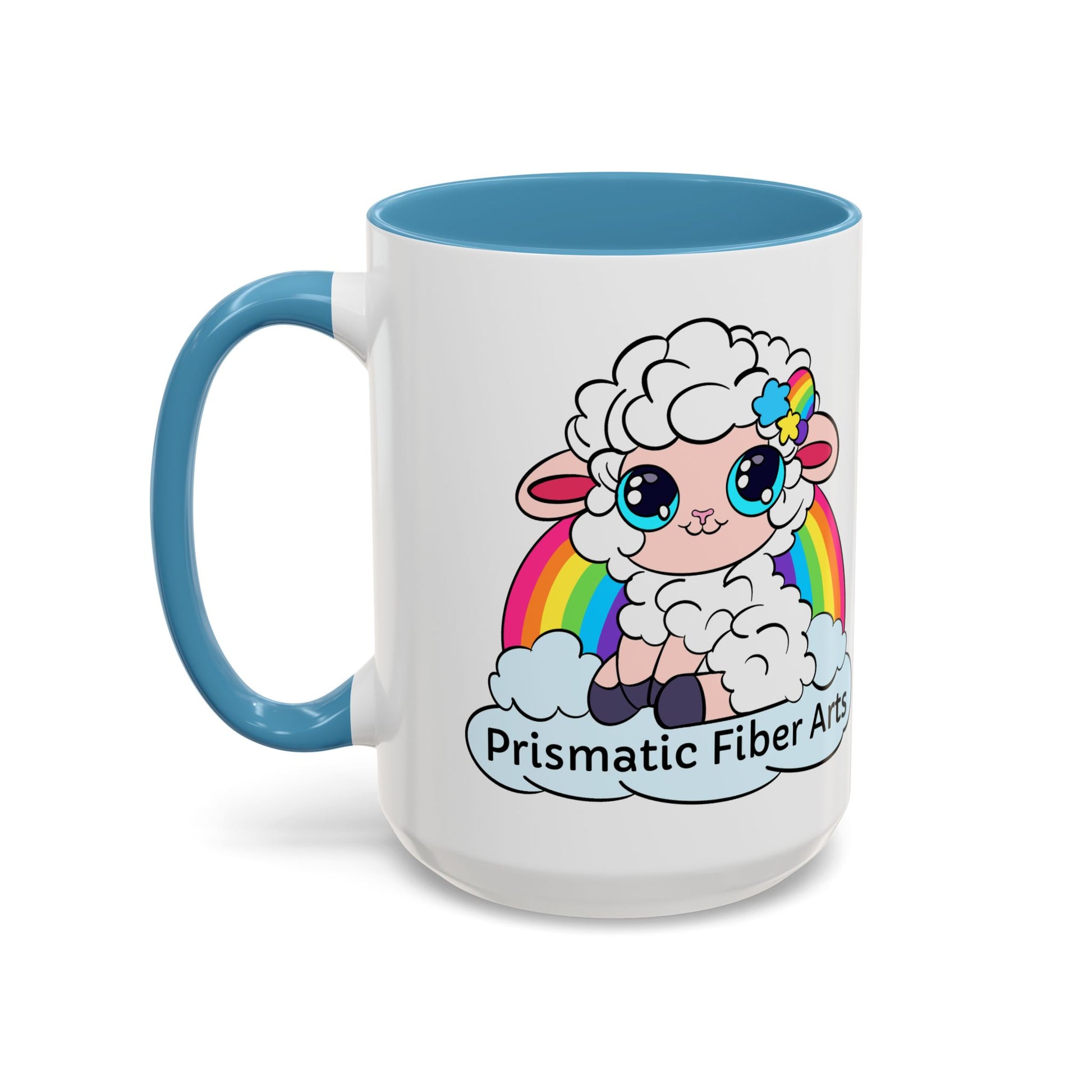 PFA "Logo" Accent Coffee Mug (11, 15oz) - Prismatic Fiber Arts