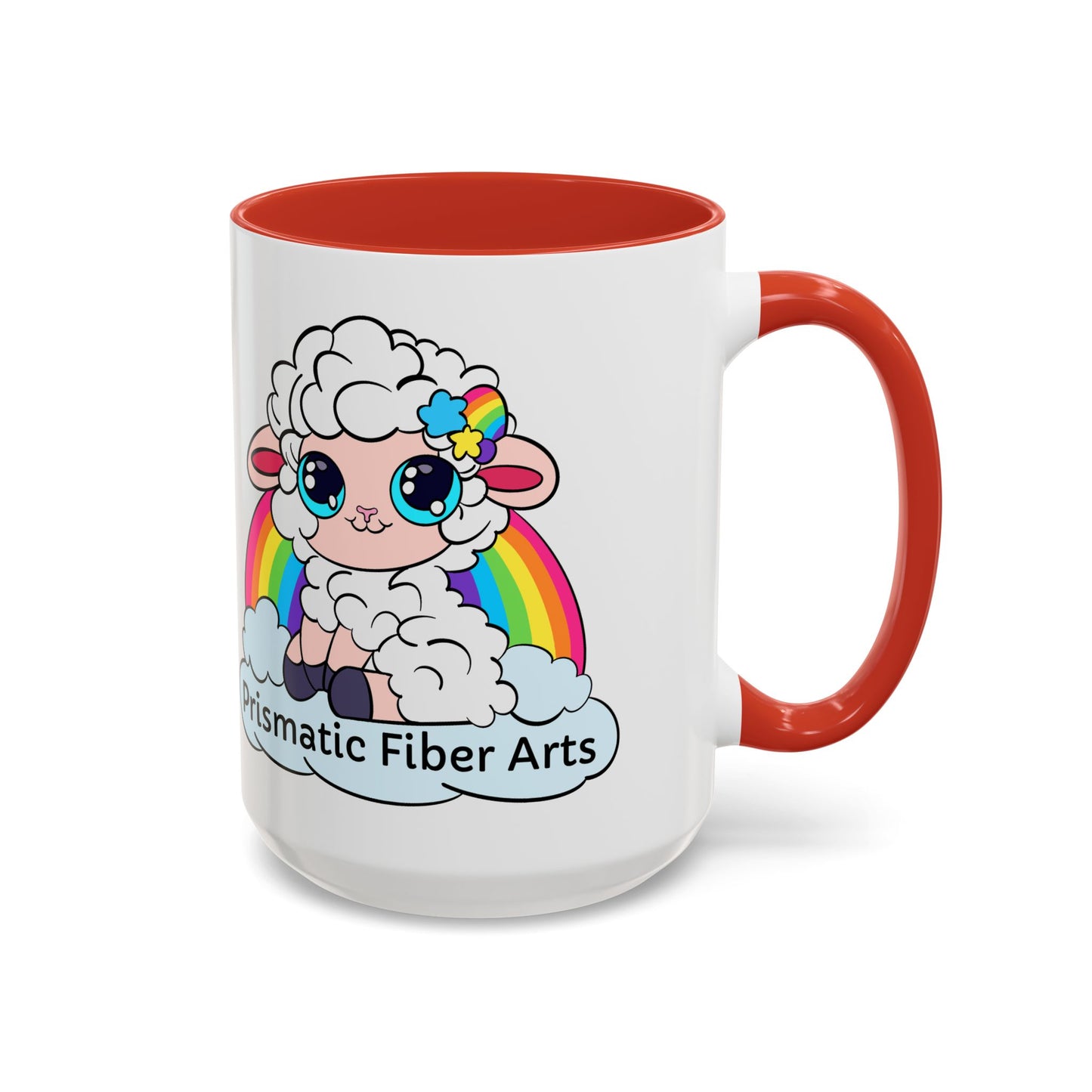 PFA "Logo" Accent Coffee Mug (11, 15oz) - Prismatic Fiber Arts