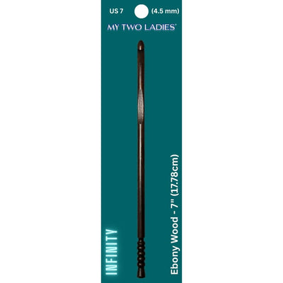 Infinity | Crochet Hook | Ebony | w/thumb print | 12 Sizes - Prismatic Fiber Arts