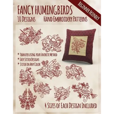 Fancy Hummingbirds Hand Embroidery Patterns