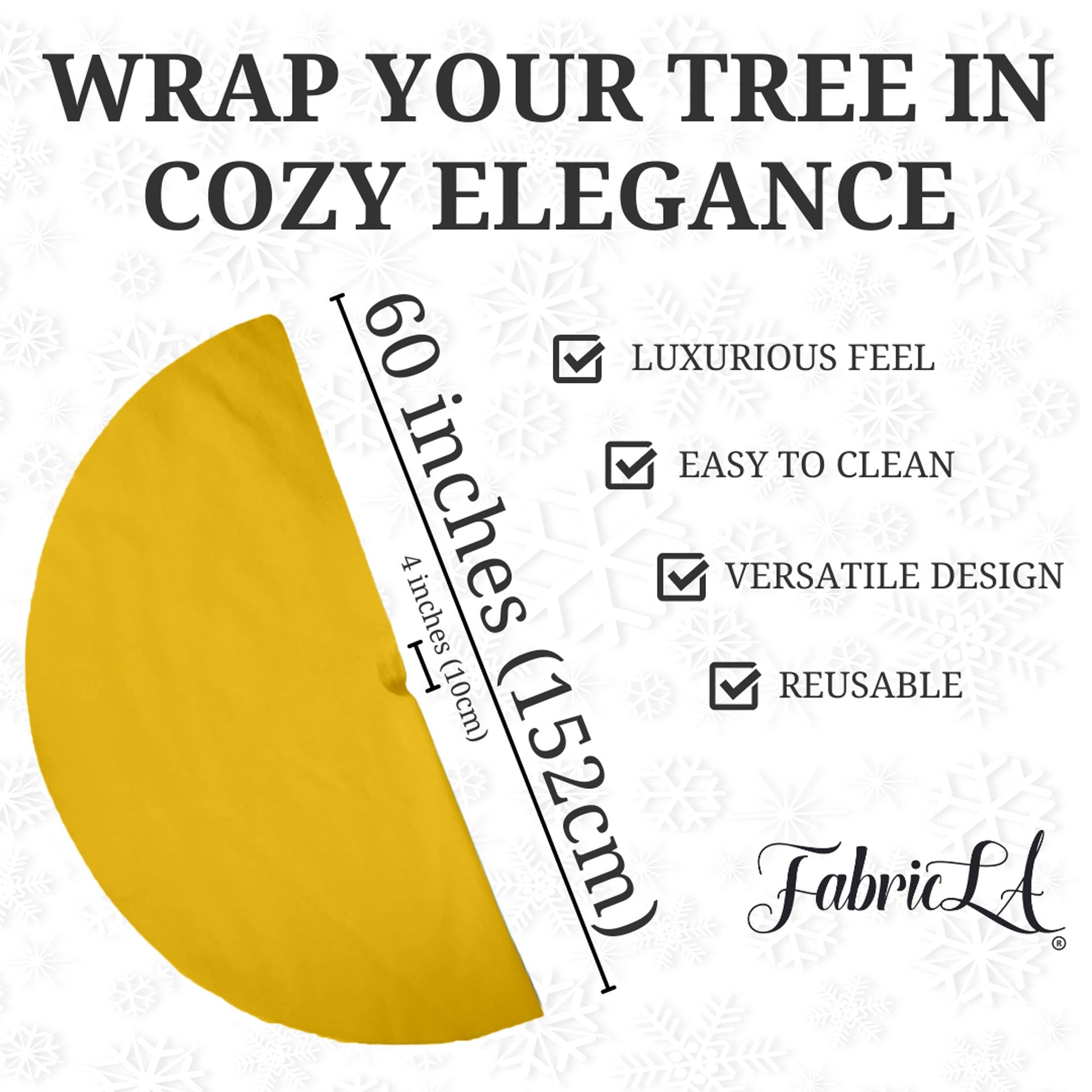 Premium Faux Fur Christmas Tree Skirt - 60 Inch | Luxurious Holiday Decorations - Prismatic Fiber Arts