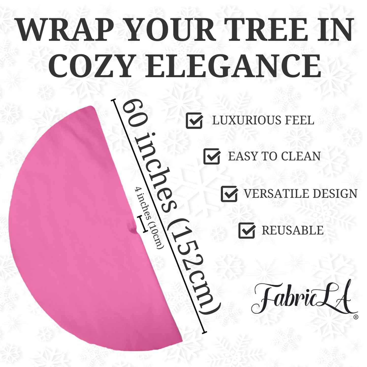 Premium Faux Fur Christmas Tree Skirt - 60 Inch | Luxurious Holiday Decorations - Prismatic Fiber Arts