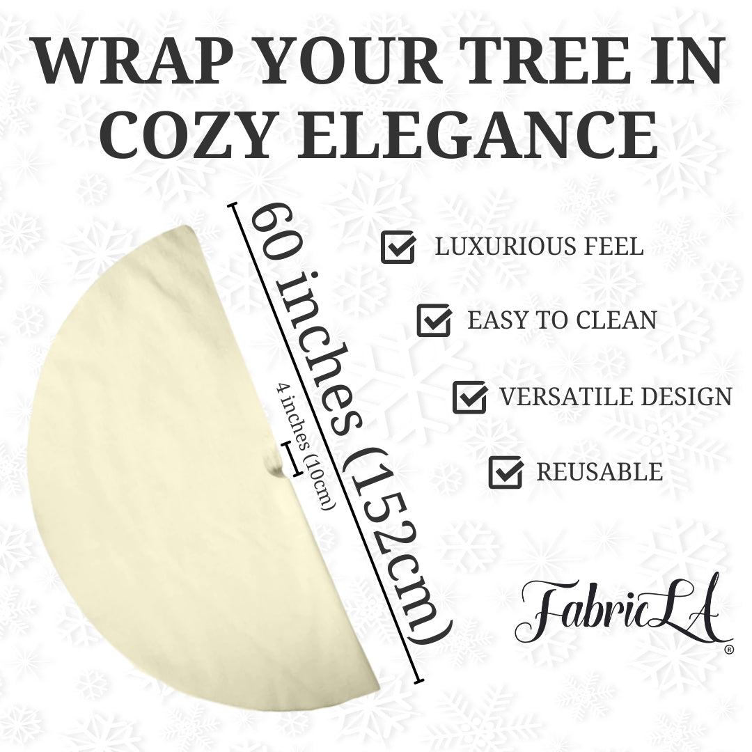 Premium Faux Fur Christmas Tree Skirt - 60 Inch | Luxurious Holiday Decorations - Prismatic Fiber Arts