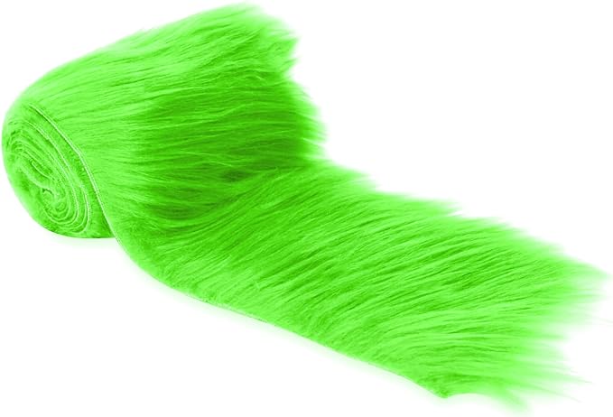 FabricLA Mohair Shaggy Faux Fur Fabric - Pre Cut Strips | Trim Ribbon | DIY Craft, Hobby, Costume, Decoration | FabricLA