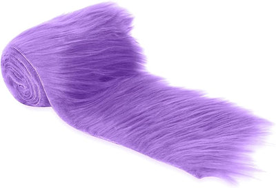 FabricLA Mohair Shaggy Faux Fur Fabric - Pre Cut Strips | Trim Ribbon | DIY Craft, Hobby, Costume, Decoration - Lavender - Prismatic Fiber Arts