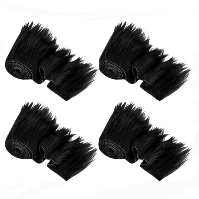 Faux Fur Fabric - Pre Cut Strips | Trim Ribbon | DIY Craft, Hobby, Costume, Decoration - Black - Prismatic Fiber Arts