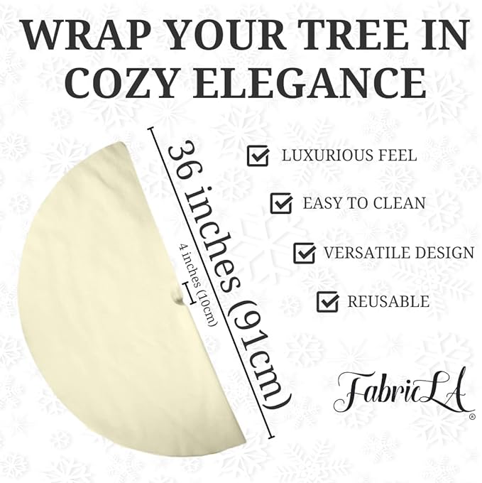 Premium Faux Fur Christmas Tree Skirt - 36 Inch | Luxurious Holiday Decorations - Prismatic Fiber Arts