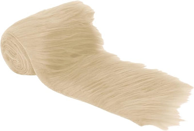 FabricLA Mohair Shaggy Faux Fur Fabric - Pre Cut Strips | Trim Ribbon | DIY Craft, Hobby, Costume, Decoration - Banana - Prismatic Fiber Arts