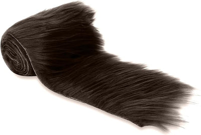FabricLA Mohair Shaggy Faux Fur Fabric - Pre Cut Strips | Trim Ribbon | DIY Craft, Hobby, Costume, Decoration -Chocolate - Prismatic Fiber Arts