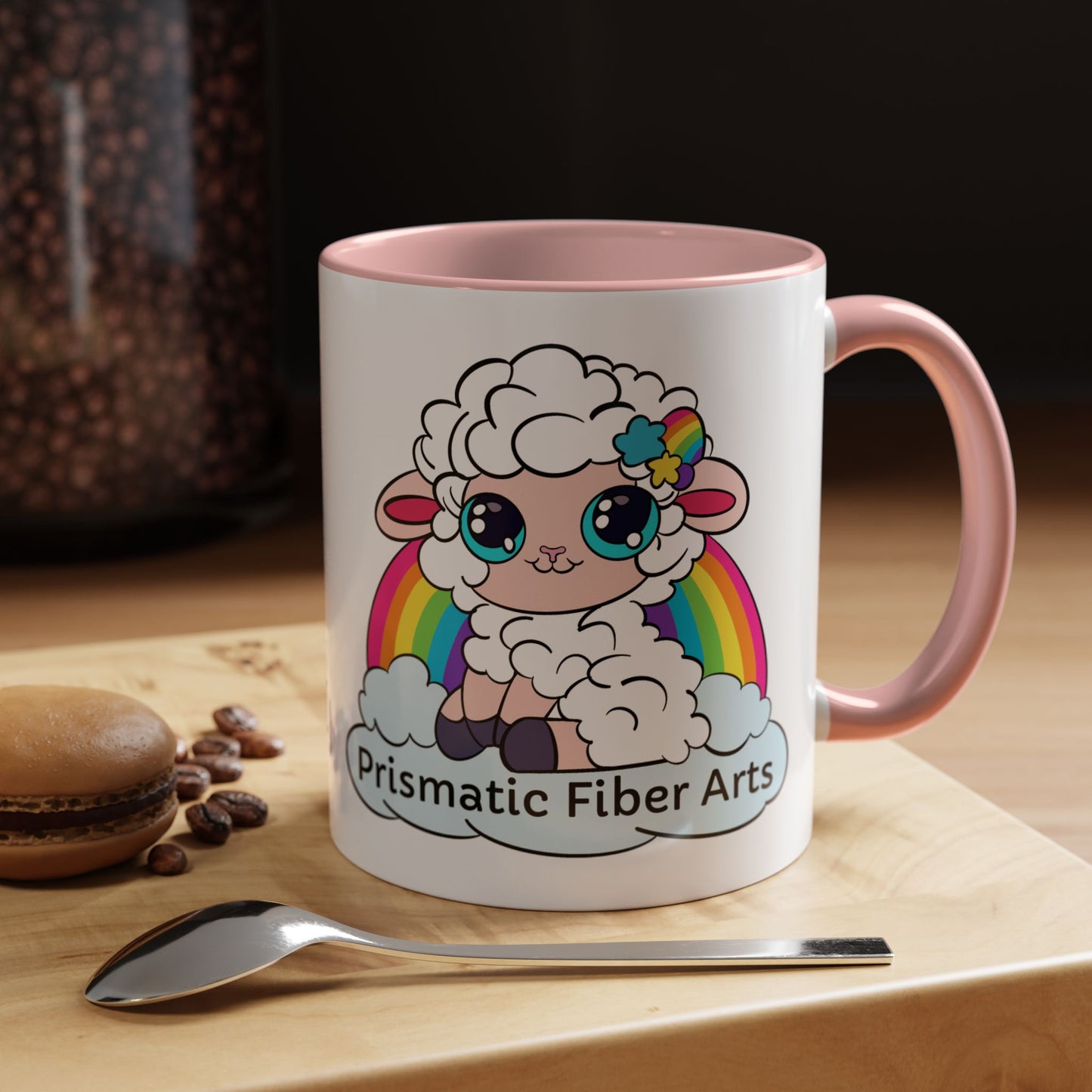 PFA "Logo" Accent Coffee Mug (11, 15oz) - Prismatic Fiber Arts