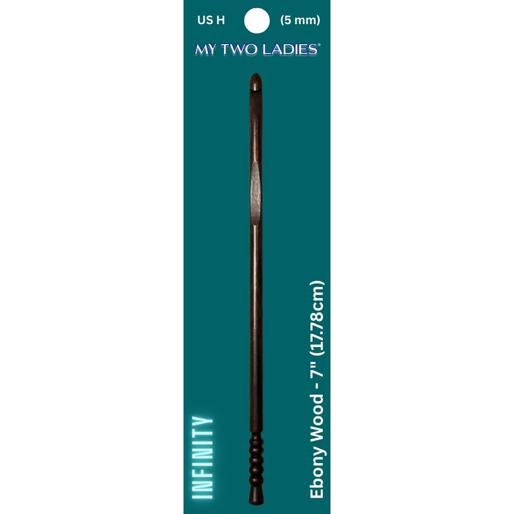 Infinity | Crochet Hook | Ebony | w/thumb print | 12 Sizes - Prismatic Fiber Arts