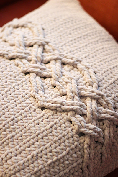 Cabled Cushion Cover - Prismatic Fiber Arts