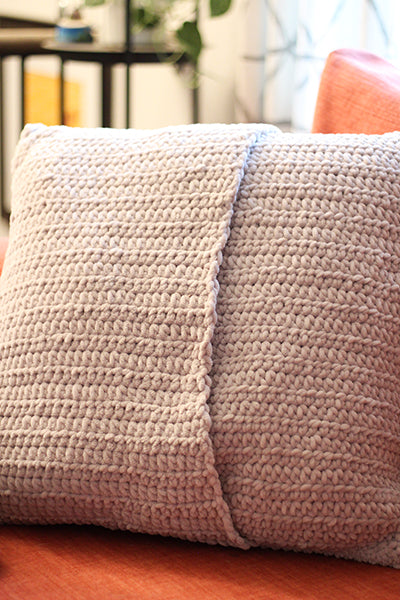 Cabled Cushion Cover - Prismatic Fiber Arts