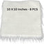 FabricLA Faux Fur Fabric - 8 Pieces Square Fur Material Fabric - 10" X 10" Inches (25cm x 25cm) - Shaggy Fur Patches Fabric Cuts Chair Cover Seat Cushion for DIY Craft - White - Prismatic Fiber Arts