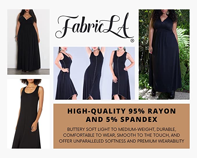 Rayon Spandex Jersey Knit Fabric – Black | 60" Wide, 240 GSM, 4-Way Stretch – By the Yard | FabricLA - Prismatic Fiber Arts