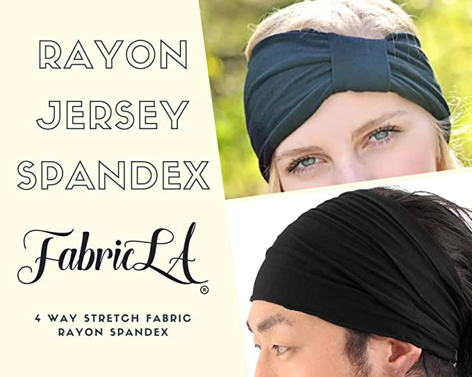 Rayon Spandex Jersey Knit Fabric – Black | 60" Wide, 240 GSM, 4-Way Stretch – By the Yard | FabricLA - Prismatic Fiber Arts