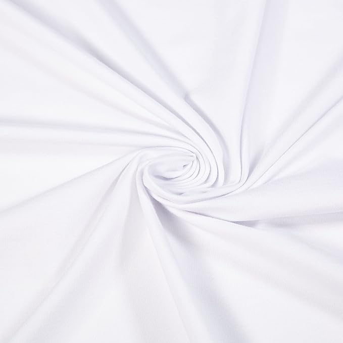 12oz White Cotton Spandex Jersey Knit Fabric – Soft, Stretchy & Durable | FabricLA - Prismatic Fiber Arts