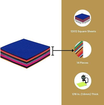 12" x 12" Acrylic Felt Sheets by FabricLA | Multi-Colors - Prismatic Fiber Arts