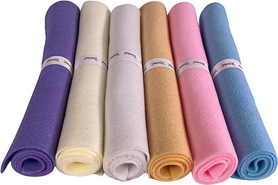 FabricLA Craft Felt Rolls 6 Pieces - 12" X 18" Inches Assorted Color Non-Woven Soft Felt Material - Acrylic Felt Roll for DIY Craftwork, Sewing and Patchwork - Pastel Lovers - Prismatic Fiber Arts